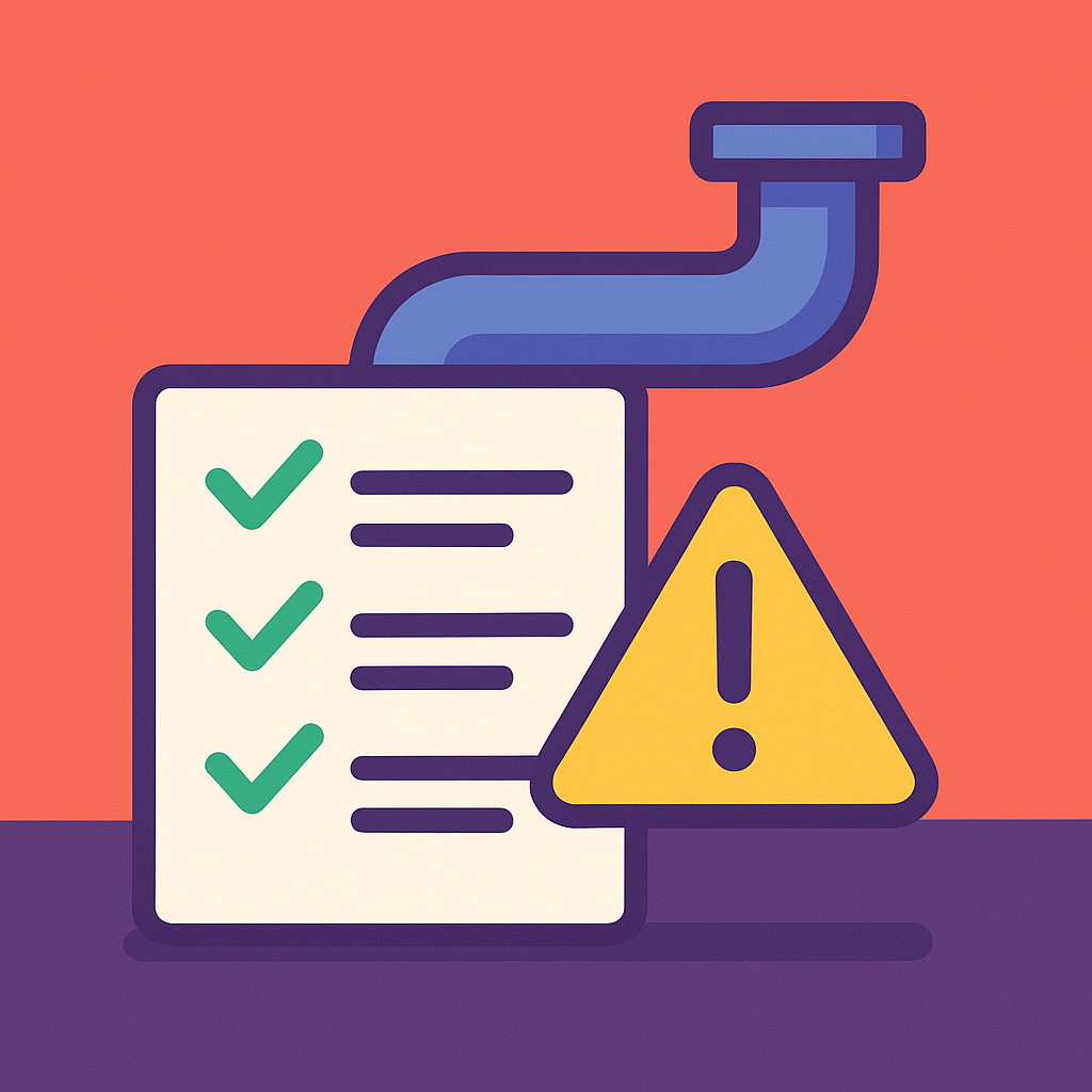 Checklist: Pipeline com teste de dado — em operação crítica