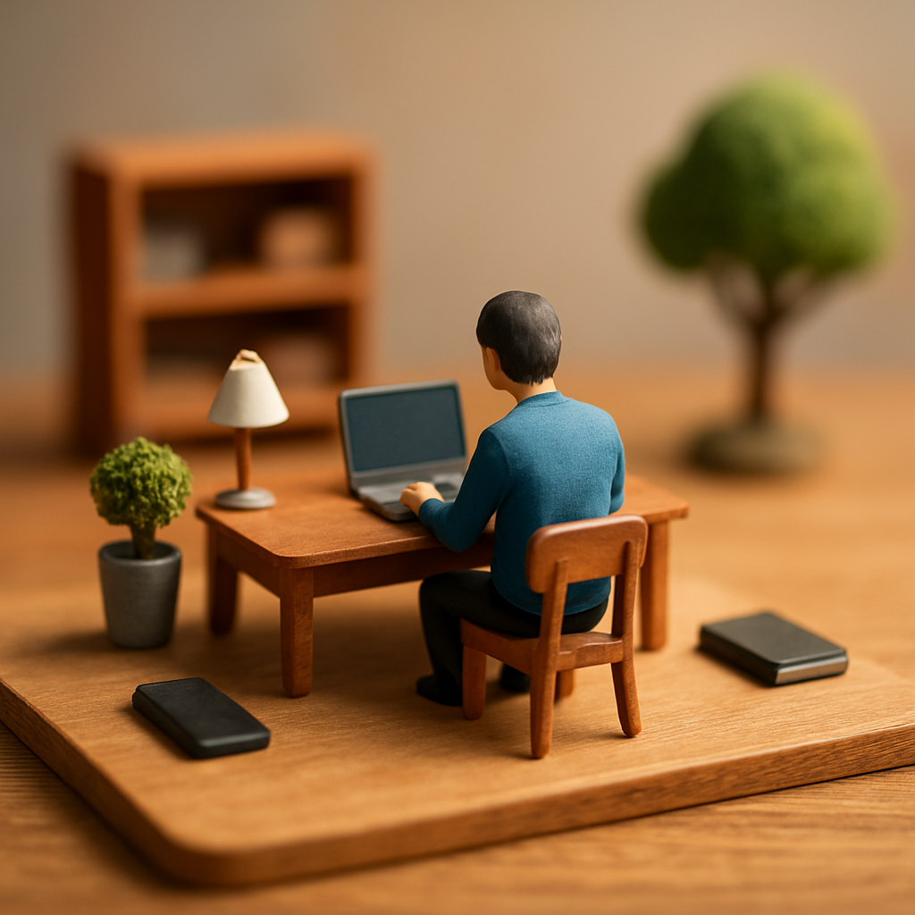 Cena em miniatura estilo diorama