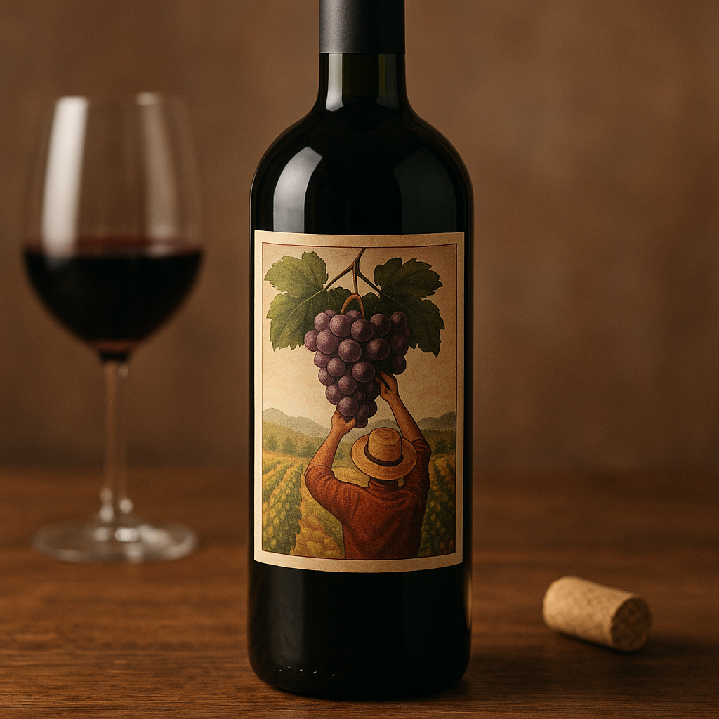 Still de rótulo de vinho ou bebida artesanal