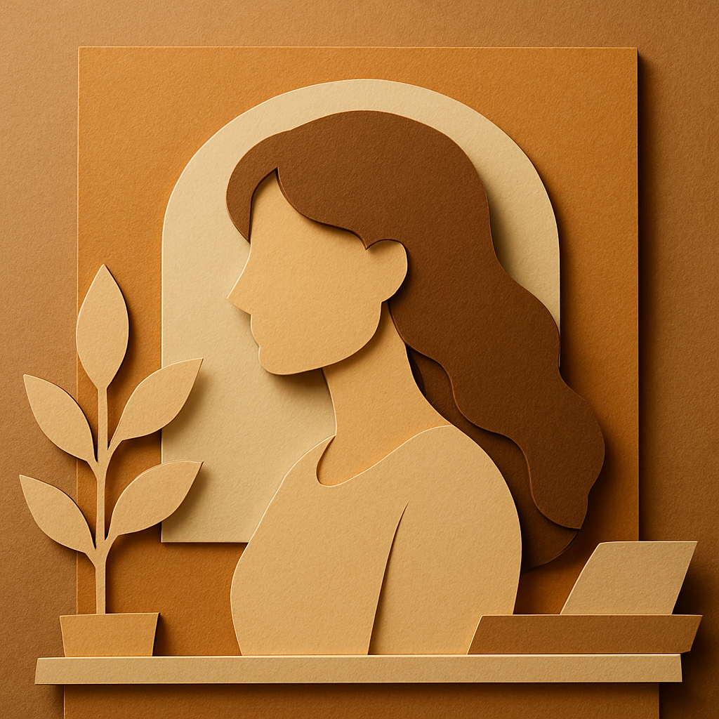 Retrato em recorte de papel (paper cut)