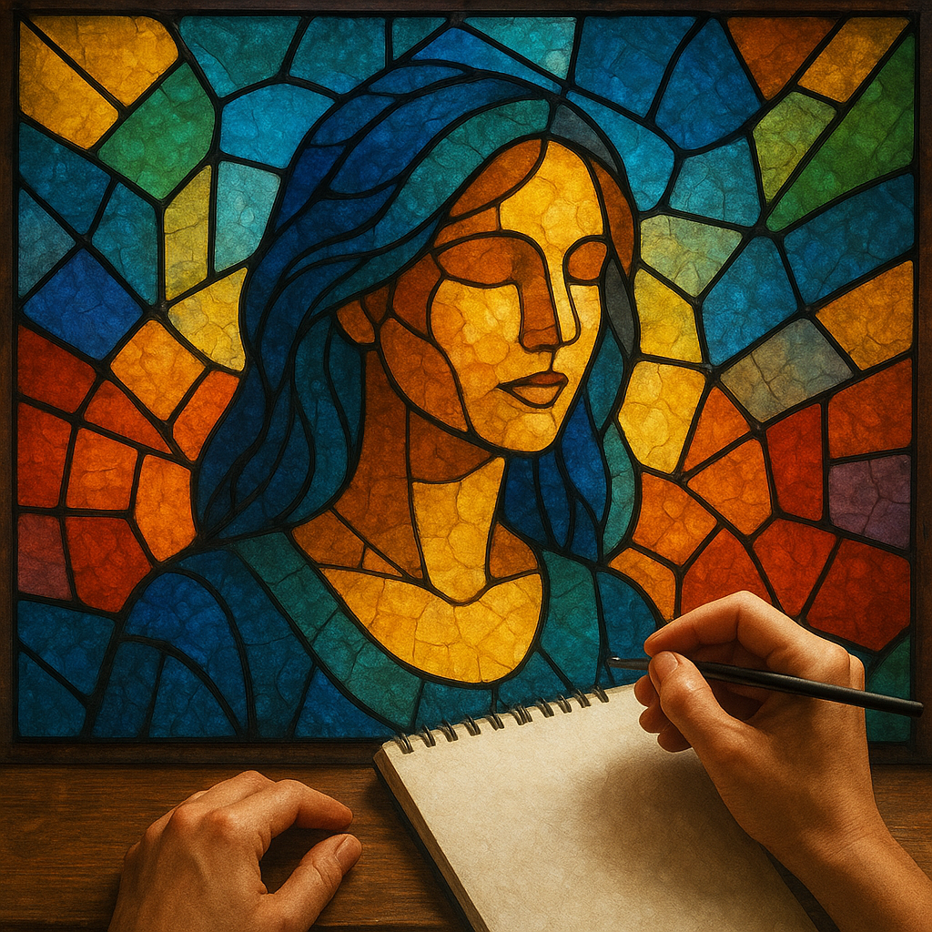 Retrato em vitral
