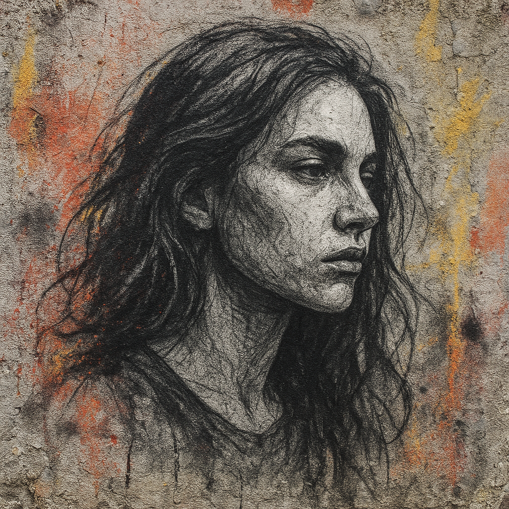 Retrato em grafite estilo street art