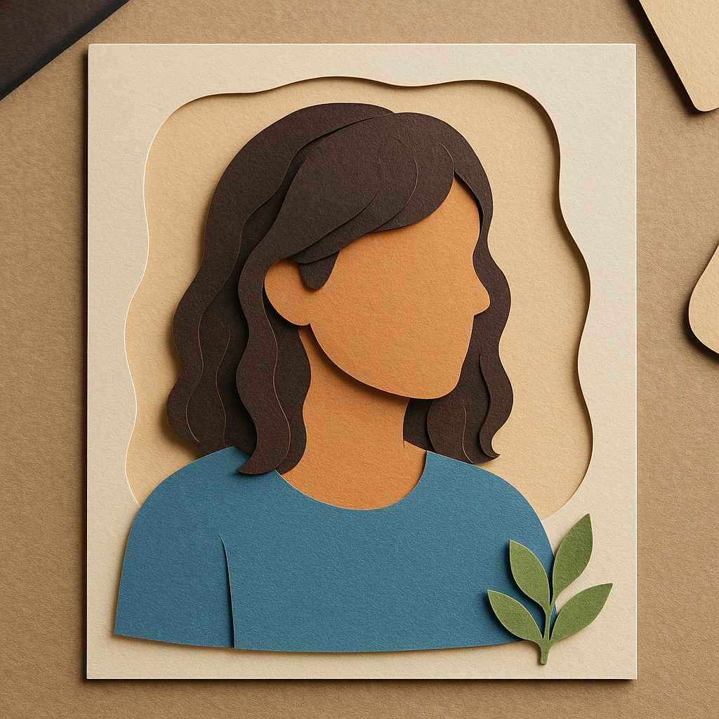 Retrato em recorte de papel (paper cut)