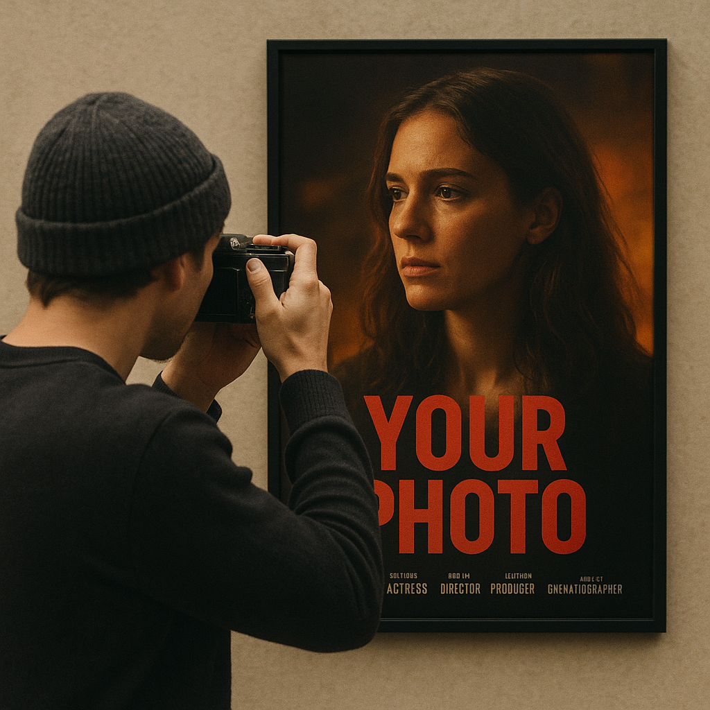 Sua foto em pôster de filme