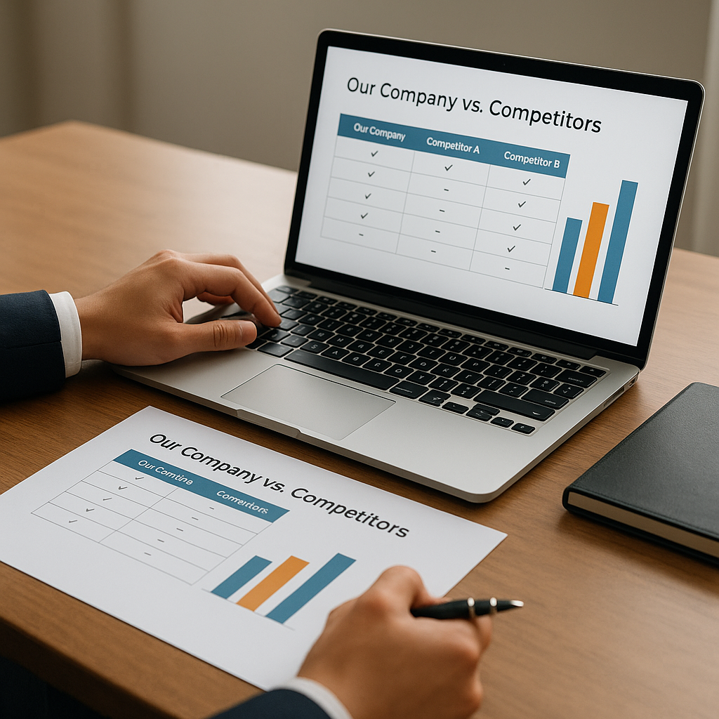PowerPoint Executivo: Nós vs. Concorrentes